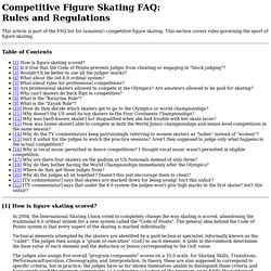 Competitive Figure Skating FAQ: Rules and Regulations