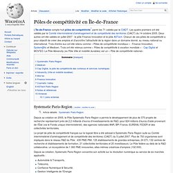 Pôles de compétitivité en Île-de-France - Wikipédia - Mozilla Fi