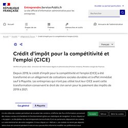 Crédit d'impôt pour la compétitivité et l'emploi (CICE)