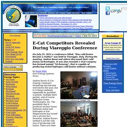 E-Cat Competitors Revealed During Viareggio Conference