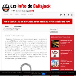 Une compilation d'outils pour manipuler les fichiers PDF