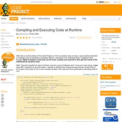 Compiling and Executing Code at Runtime