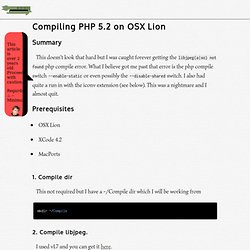 Compiling PHP 5.2 on OSX Lion