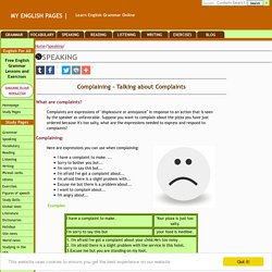 ESL/EFL speaking lessons - Complaining (talking about complaints in English)