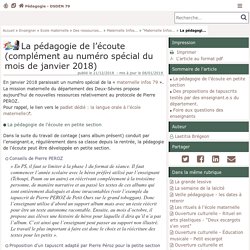 La pédagogie de l'écoute (complément au numéro spécial du mois de janvier 2018) - Pédagogie - Direction des services départementaux de l'éducation nationale des Deux-Sèvres