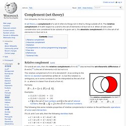 Complement (set theory)