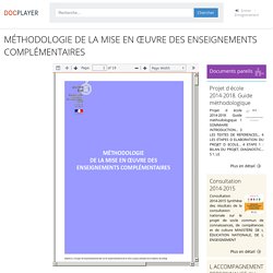 MÉTHODOLOGIE DE LA MISE EN ŒUVRE DES ENSEIGNEMENTS COMPLÉMENTAIRES - PDF Téléchargement Gratuit