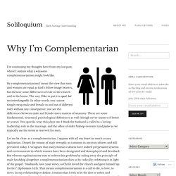 Why I’m Complementarian – Soliloquium
