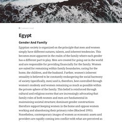 Egypt - Gender And Family - Women, Roles, Complementarity, and Society - JRank Articles