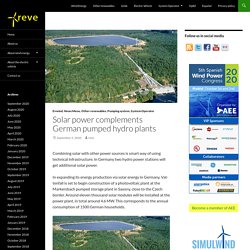 Solar power complements German pumped hydro plants
