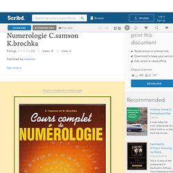 Cours Complet Numerologie C.samson K.brochka