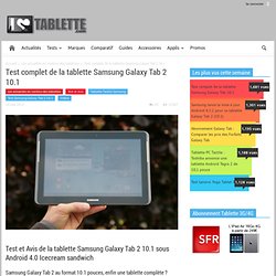 Test complet de la tablette Samsung Galaxy Tab 2 10.1