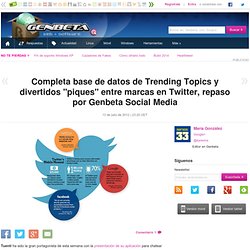 Completa base de datos de Trending Topics y divertidos "piques" entre marcas en Twitter, repaso por Genbeta Social Media