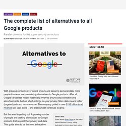 The complete list of alternatives to all Google products