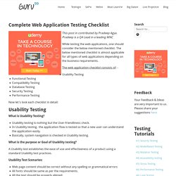 Complete Web Application Testing Checklist