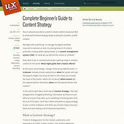 Complete Beginner’s Guide to Content Strategy