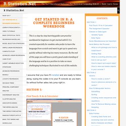 Get Started In R: A Complete Beginners Workbook