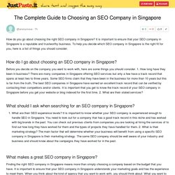 The Complete Guide to Choosing an SEO Company in Singapore