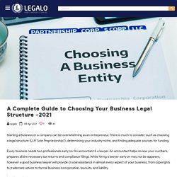 A Complete Guide to Choosing Your Business Legal Structure- 2021