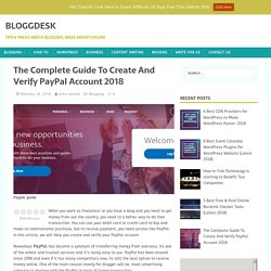 The Complete Guide To Create And Verify PayPal Account 2018