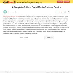 A Complete Guide to Social Media Customer Service