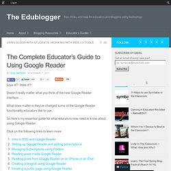 Educator's Guide to Using Google Reader