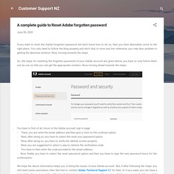 A complete guide to Reset Adobe forgotten password