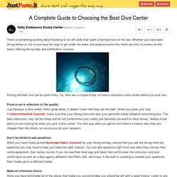 A Complete Guide to Choosing the Best Dive Center