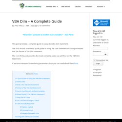 VBA Dim - A Complete Guide - Excel Macro Mastery