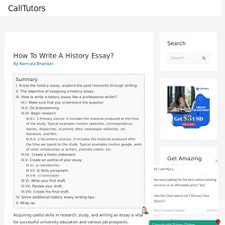 A complete guide on how to write a history essay from experts