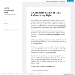 A Complete Guide of IEEE Referencing Style