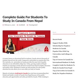 Complete Guide For Students To Study In Canada From Nepal