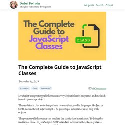 The Complete Guide to JavaScript Classes