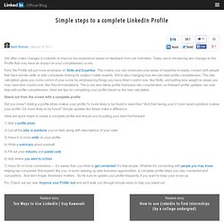 Simple steps to a complete LinkedIn Profile