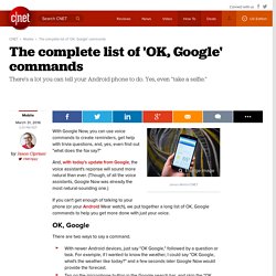 The complete list of 'OK, Google' commands