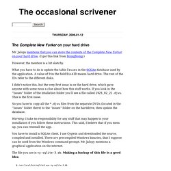 The &lt;em&gt;Complete New Yorker&lt;/em&gt; on your hard drive - The occasional scrivener - Gustaf Erikson&#039;s weblog