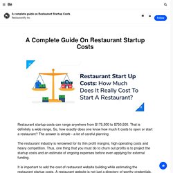 A complete guide on Restaurant Startup Costs on Behance
