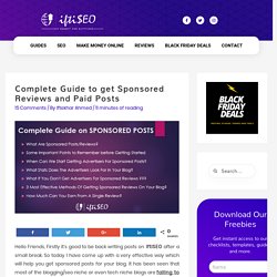 Complete Guide to get Sponsored Reviews and Paid Posts - iftiSEO