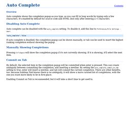 Auto Complete - Sublime Text 3 Documentation