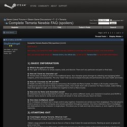 Complete Terraria Newbie FAQ (spoilers)