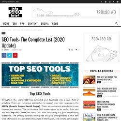 Top SEO Tools: The Complete List (2020 Update)