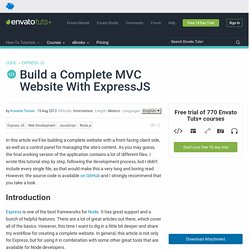 Build a Complete MVC Website With ExpressJS