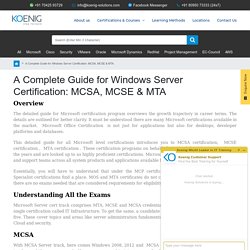 A Complete Guide for Windows Server Certification: MCSA, MCSE & MTA