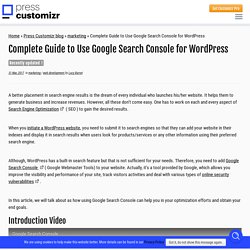 Complete Guide to Use Google Search Console for WordPress – Press Customizr