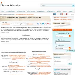 135 Completely Free Distance Education Courses