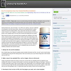 How To Completely Clean Your Hacked WordPress Installation