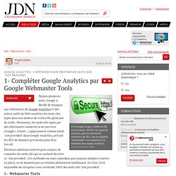Google Analytics : 5 méthodes pour trouver les mots clés "Not Provided" : 1- Compléter Google Analytics par Google Webmaster Tools