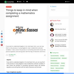 Things to keep in mind when completing a mathematics assignment