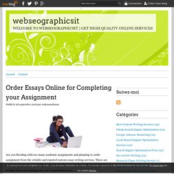 Order Essays Online for Completing your Assignment - webseographicsit