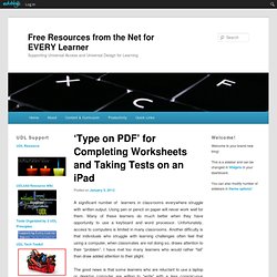 ‘Type on PDF’ for Completing Worksheets and Taking Tests on an iPad